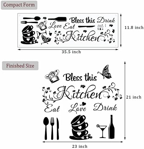Bless This Kitchen Wall Stickers DIY Art Peel and Stick