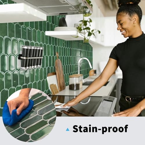 Art3d 10-Sheet Peel and Stick Backsplash Tiles 12x12 Green Marble
