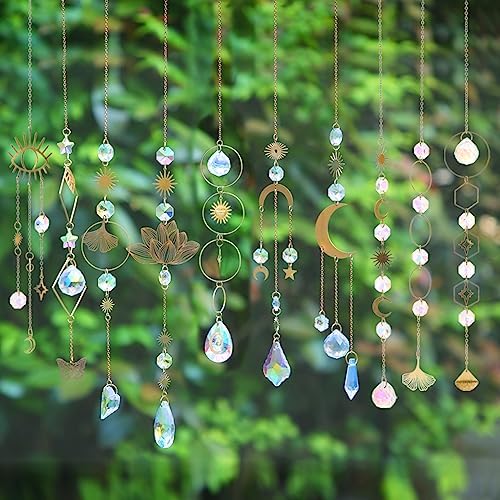 Worgree Sun Catchers 10 Piece Crystal Rainbow Decor Set