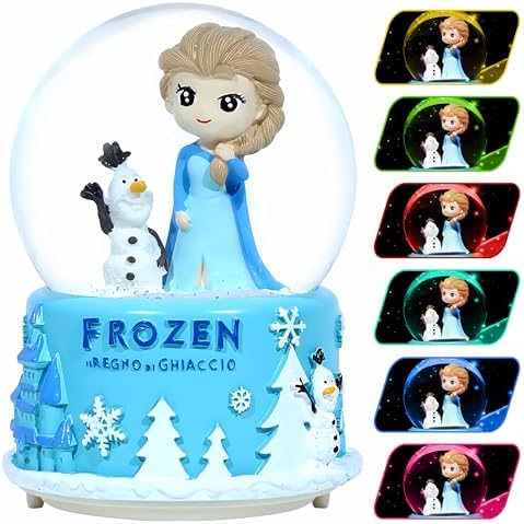 Princess Music Snow Globe with Automatic Snowflakes