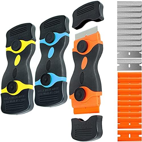 3 Pack Double Edge Razor Blade Scraper Set with 20 Replacement Blades