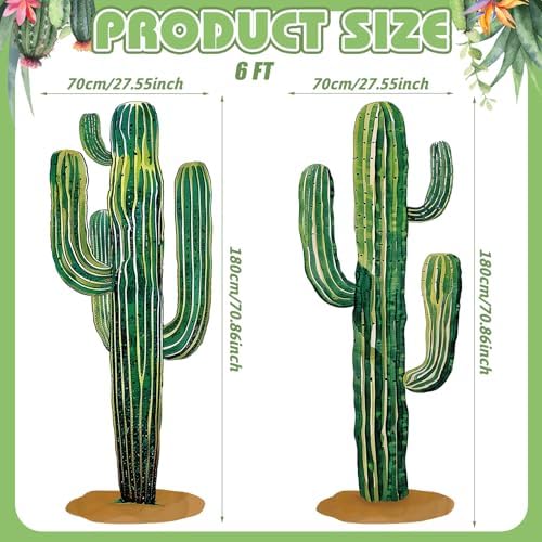 2 Pcs 6 Feet Jointed Cactus Wall Sticker