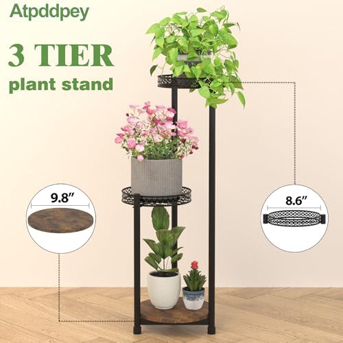 Plant Stand Indoor Outdoor 3 Tier Metal Wood Display Organizer