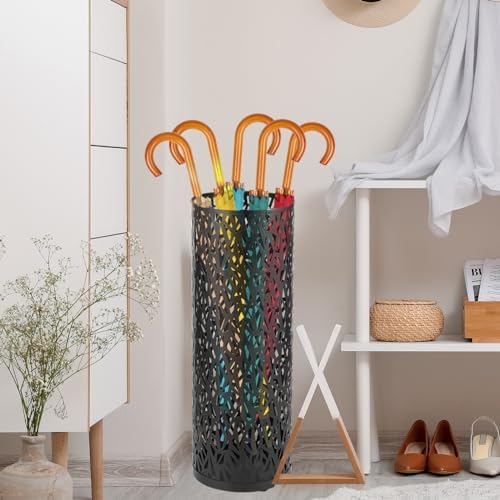 Stylish Metal Umbrella Stand Rack with Hollow Design