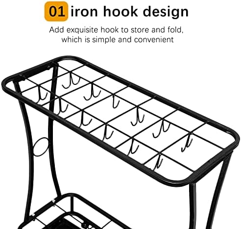 21 Slot Umbrella Stand with 24 Hooks and Drip Tray - Black