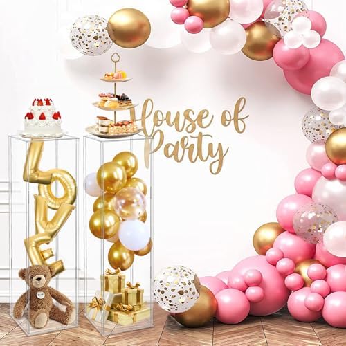 2PCS Acrylic Pedestal Display for Weddings and Parties