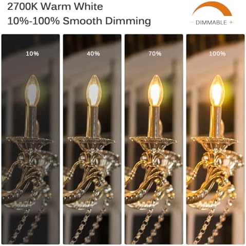 Dimmable E12 LED Bulb Candelabra 40Watt Equivalent 2700K Warm White 12 Pack