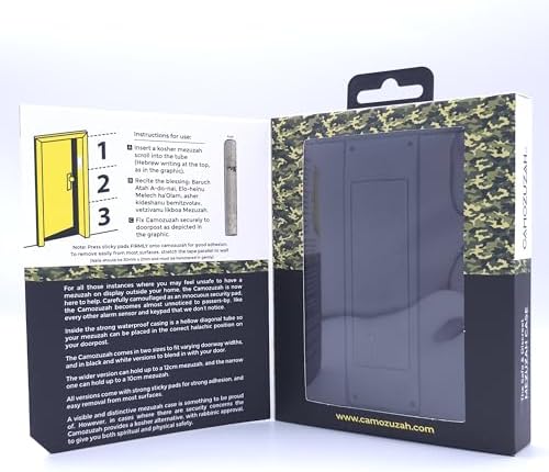 Camozuzah Mezuzah Case Discreet Lock Box Design Waterproof Protection Modern LED Accent