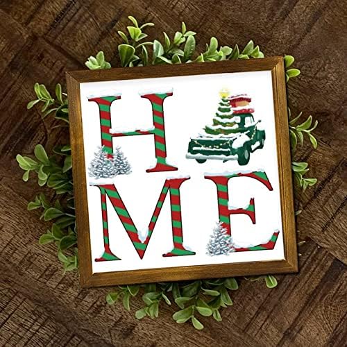 Christmas Candy Cane Wood Wall Sign 7x7 Inch