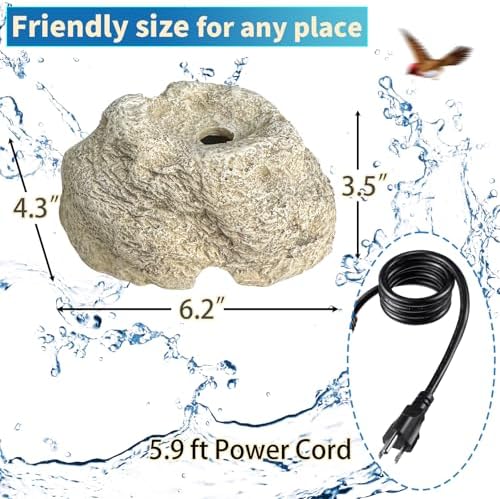 SAC SMARTEN ARTS Bird Bath Fountain with 75W Pump