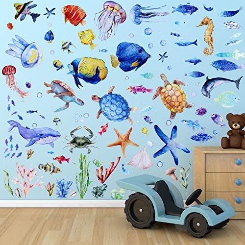 116 Piece Ocean Wall Decals for Kids Room Decor