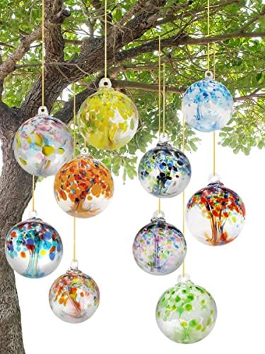 Dale Tiffany Hand Blown Glass Gazing Ball Tree of Life 4 Inch