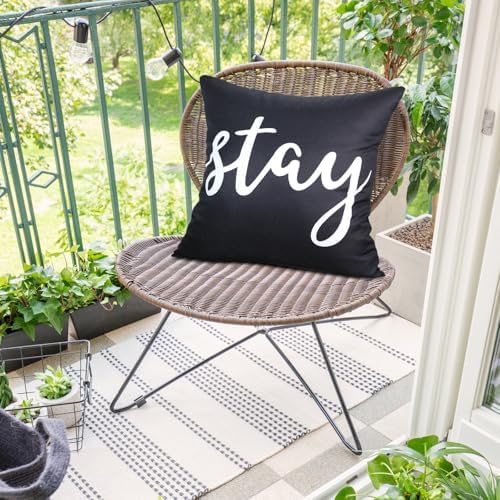 Hckot Set of 2 Outdoor Waterproof Throw Pillow Covers