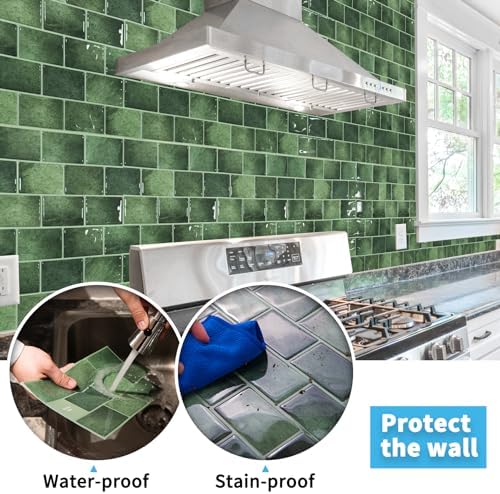 Art3d Green Peel and Stick Backsplash Tile 20-Pack