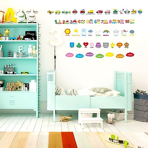 Omlisca Alphabet Numbers Wall Decals 12 Sheets Educational Stickers