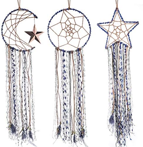 Jetec 3 Piece Blue Dream Catcher Wall Decor
