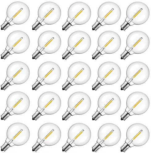 Brightown G40 LED Replacement Bulbs 1W 25 Pack Warm White