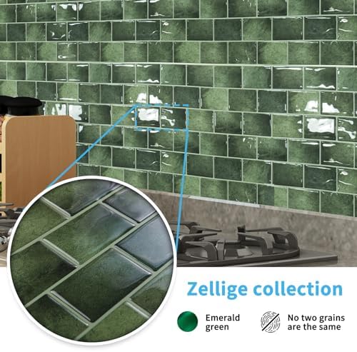 Art3d Green Peel and Stick Backsplash Tile 20-Pack