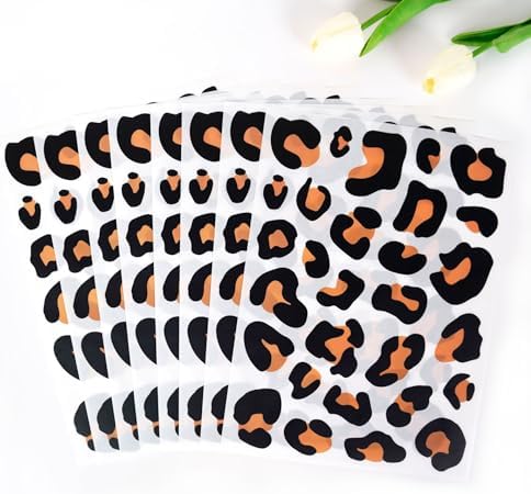 12 Sheets 348 Pcs Leopard Print Wall Decals