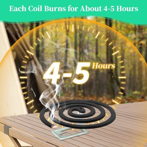 16 Pack Natural Mosquito Coils with Holder and 6 Stands