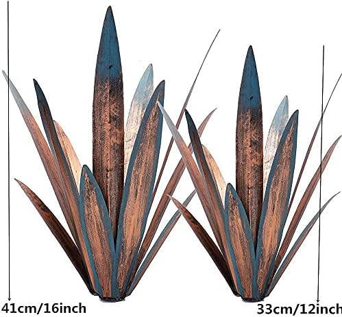 Jesokiibo 2pcs Tequila Rustic Metal Agave Sculpture