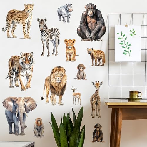 AM AMAONM Removable 3D Nature Jungle Animal Wall Decals