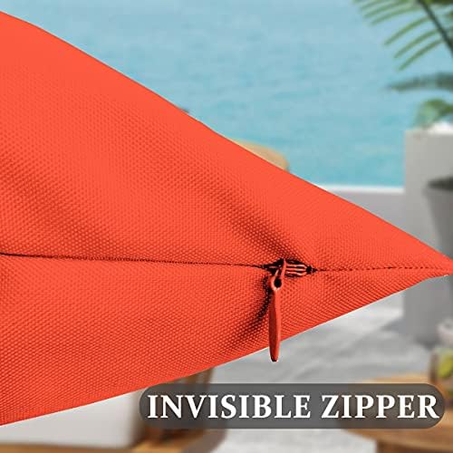 Pack of 2 Waterproof Outdoor Pillow Covers with Hidden Zipper