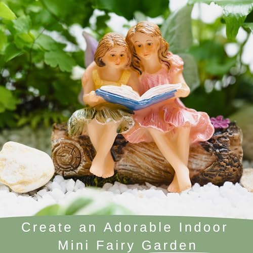 PRETMANNS Fairies for Fairy Garden - 2 Sitting Sisters