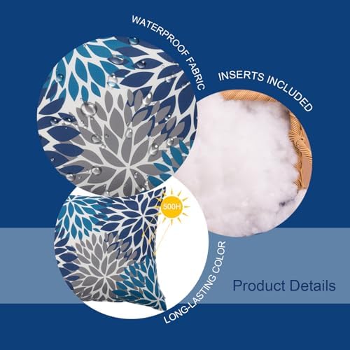 JMKaixin Outdoor Pillows Pack of 2 Waterproof Throw Pillows with Inserts