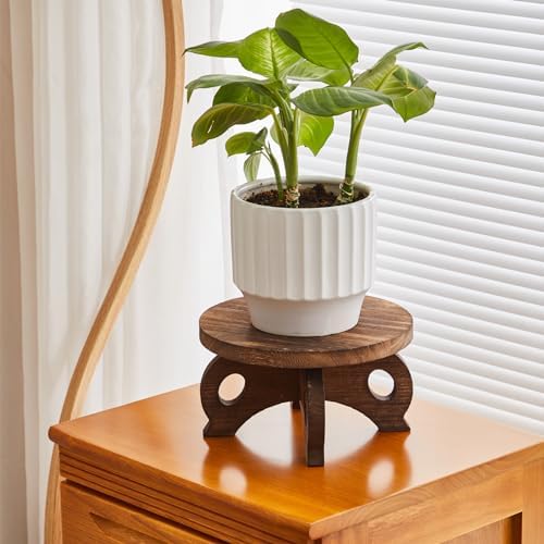 VZODESR Round Wood Plant Stand Display Riser