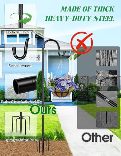 Xdw GIFTS 45 Inch Shepherd Hooks Garden Pole