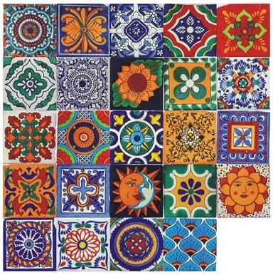 24Pcs Tile Stickers Bohemian Style Peel and Stick Wall Decor