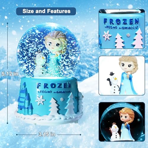 Princess Music Snow Globe with Automatic Snowflakes