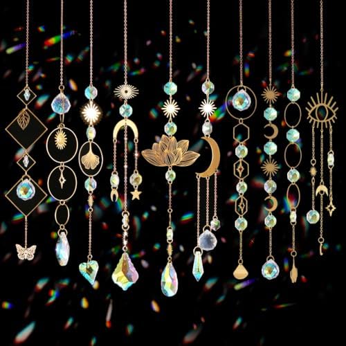 Worgree Sun Catchers 10 Piece Crystal Rainbow Decor Set