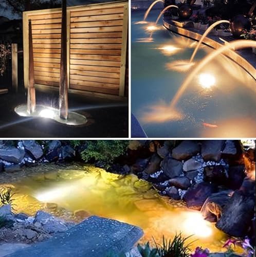 Warm White Pond Lights IP68 Waterproof Submersible Fountain Light for Garden Yard