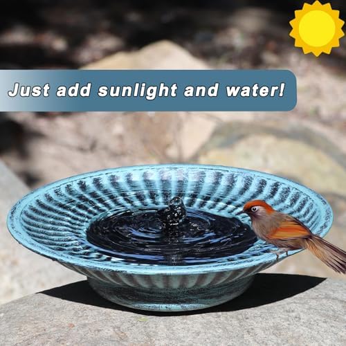 123 Inch Solar Fountain Bird Bath Blue