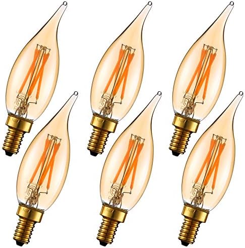 LiteHistory Dimmable 4W 2200K Amber LED Bulb E12 6Pack