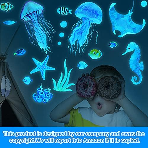 Glow in the Dark Ocean Fish Wall Decals for Kids