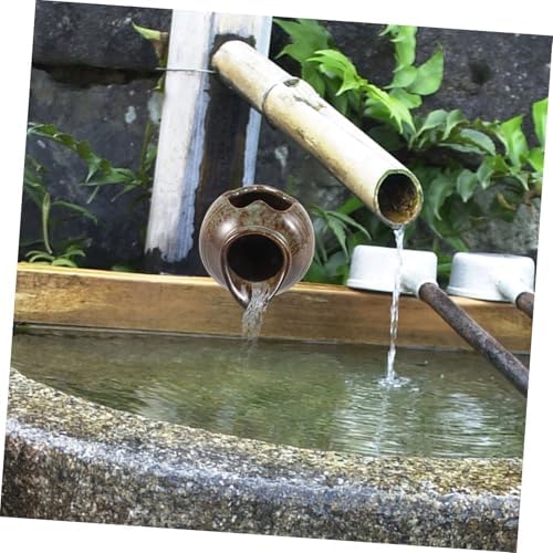 Happyyami Small Ceramic Jar Waterfall Fountain for Garden