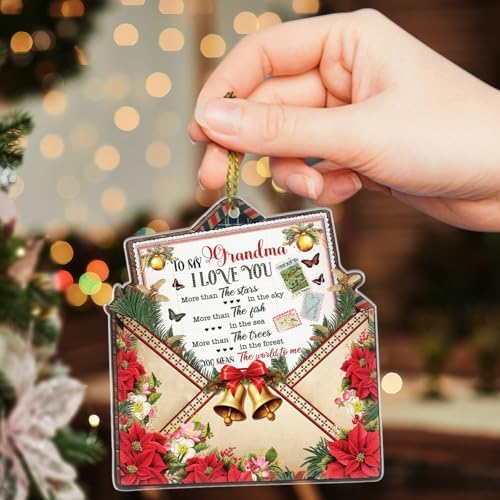 Bell Merry Christmas Decor Butterfly Clear Acrylic Ornament