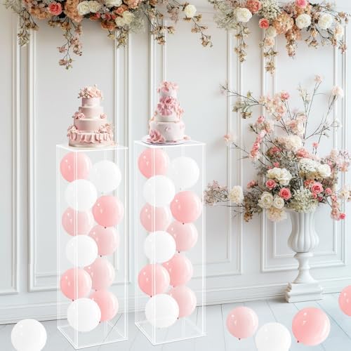 2PCS Acrylic Pedestal Display for Weddings and Parties