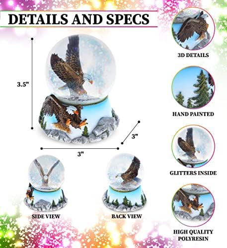 CoTa Global Eagle Snow Globe - Sparkly Decor Figurine