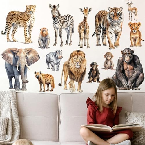 AM AMAONM Removable 3D Nature Jungle Animal Wall Decals