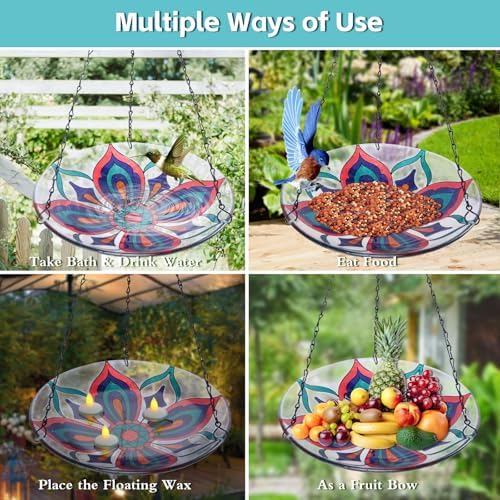 MUMTOP Hanging Bird Bath with Kaleidoscope Design