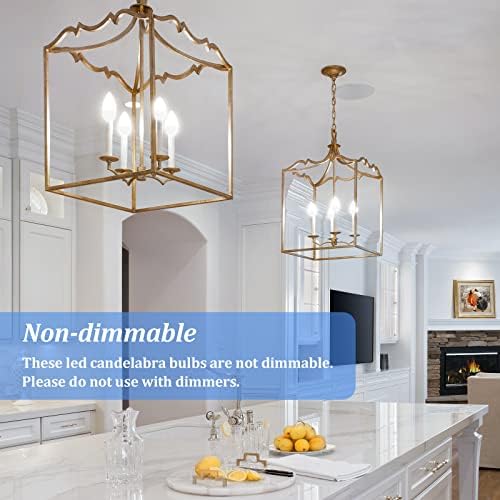 Brightever 40W Equivalent LED Candelabra Bulbs 4W Daylight White Pack of 6