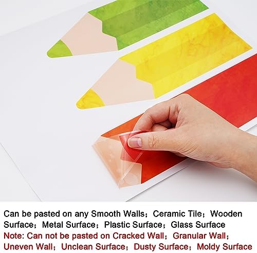 Whaline 8 Sheet Colorful Pencil Wall Decals