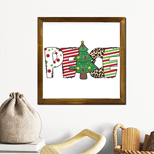 Merry Christmas Wood Framed Sign 12x12 Inches