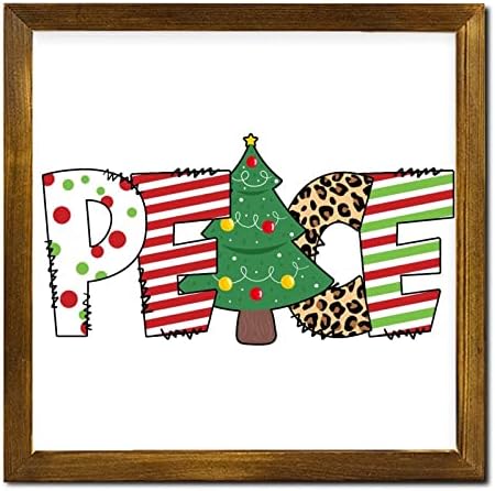 Merry Christmas Wood Framed Sign 12x12 Inches