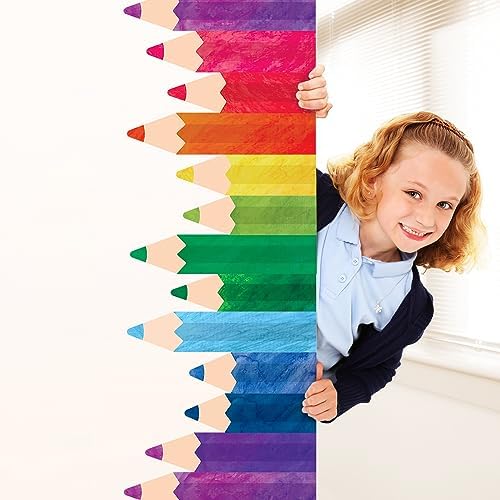 Whaline 8 Sheet Colorful Pencil Wall Decals