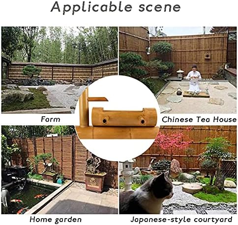 Yellow Bamboo Water Pump Fountain for Zen Garden 30cm